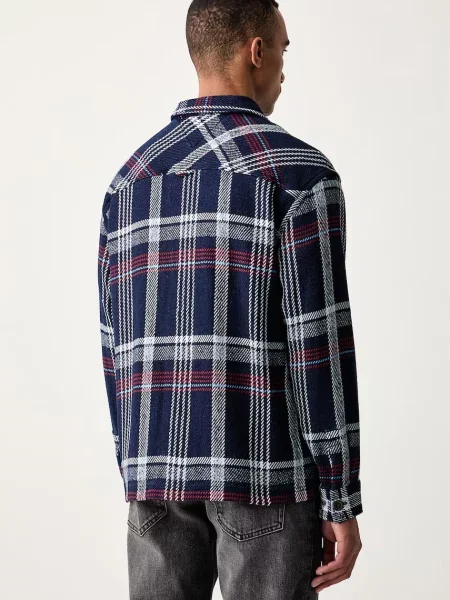 Tommy Jeans Kurtka przejściowa Check granatowy