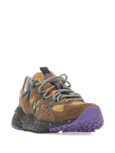 Fűzős szarvasbőr virágos sneaker Flower Mountain barna