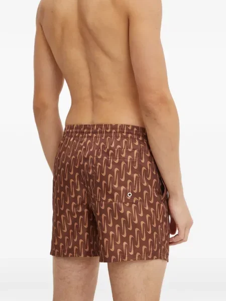 Slip de baie Nike cu cordon cu imagine tricotate albastru