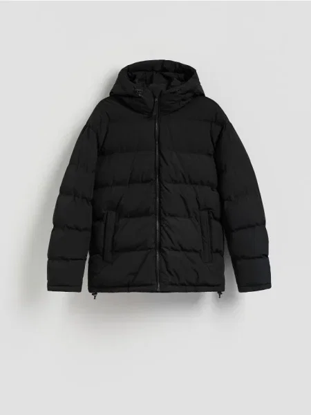 Reserved Geacă matlasată cu glugă negru