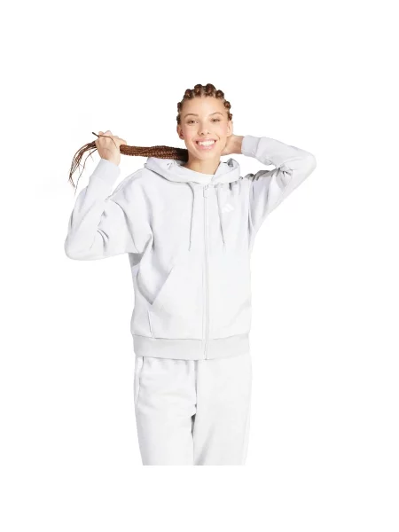 Bluza z kapturem full zip adidas biała