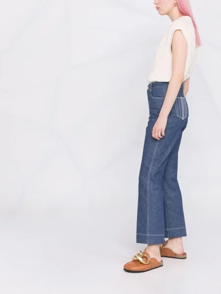 Straight fit džíny Tory Burch modré