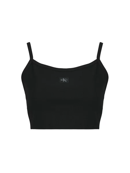 Majica brez rokavov Calvin Klein s kvadratnim izrezom črna