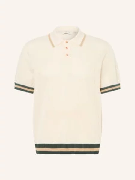 Les Deux Dzianinowa Koszulka Polo weiss beżowa