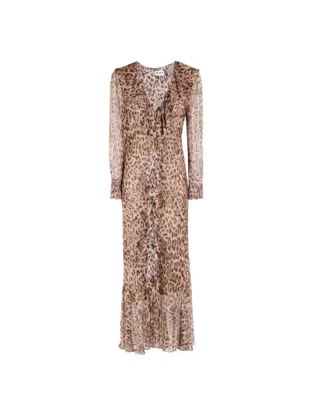 Sukienka Rixo garniturowa brązowa