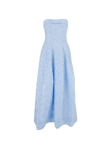 Jacquard midi haljina Simkhai s cvjetnim printom iznad koljena plava