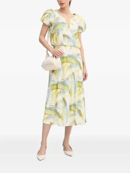 Rochie midi Dkny cu decolteu în V alb