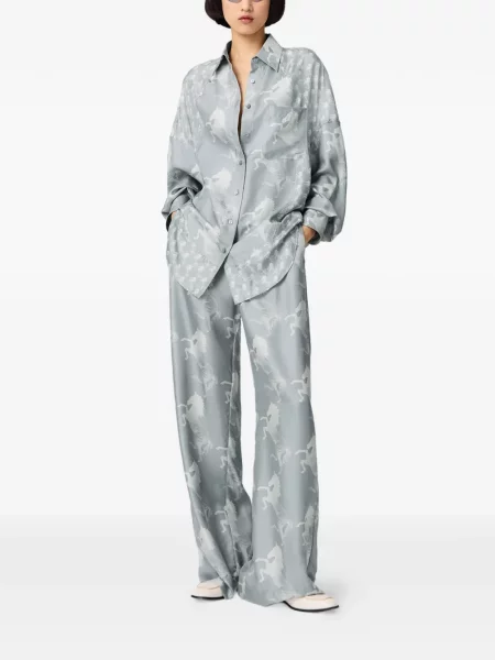 Cămașă Stella Mccartney de mătase cu imagine albastru