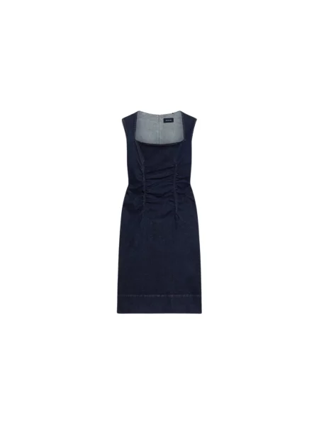 Sukienka bawełniana Sportmax garniturowa niebieska