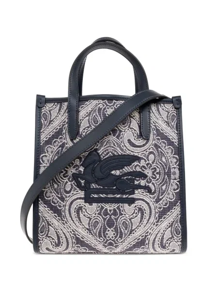 Shopperka Etro z wzorem paisley niebieska