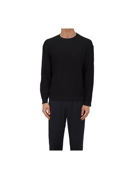Sweter o kroju slim fit w dzianinowym wyglądzie Armani Exchange niebieski