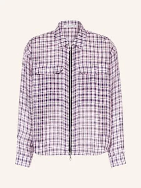 Cole Buxton Svrchní Košile Ze Lnu tmavě modrá/ růžová černá