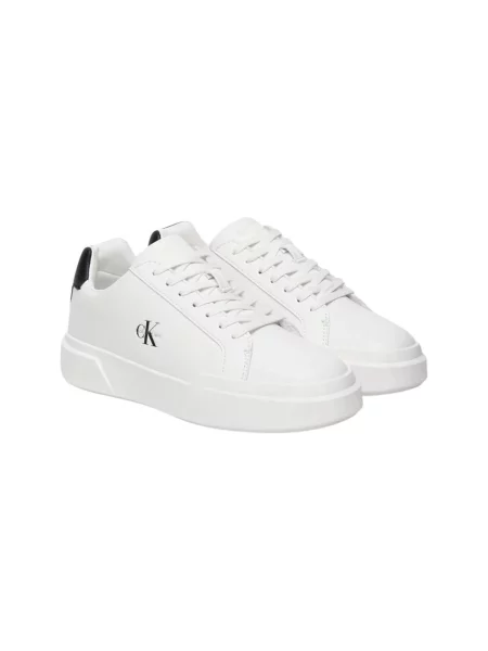 Calvin Klein Sneakersy Chunky Cupsole Laceup Lth Ml biela