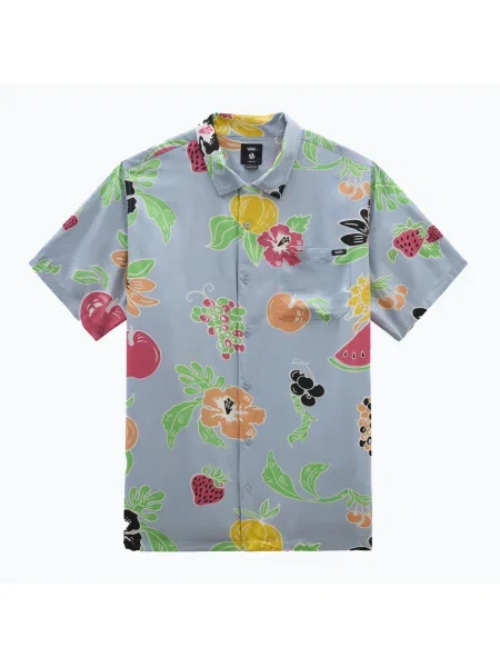 Tricou pentru bărbați Vans Calmosa Ss Woven dusty blue albastru