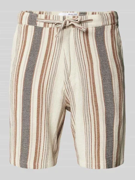 Bermudy o kroju regular fit z fakturowanym wzorem model ‘BRODY’ Selected Homme