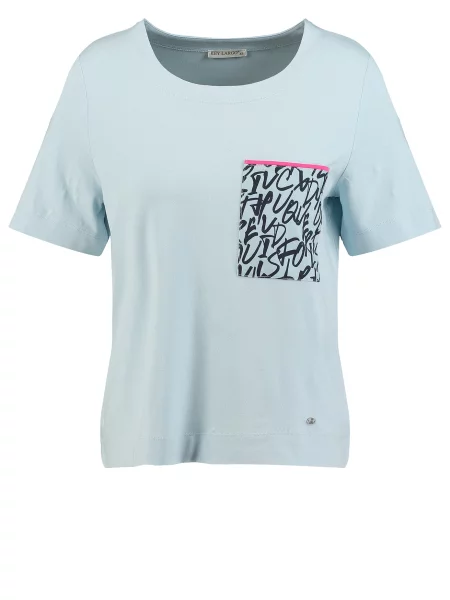 Key Largo Tricou Script albastru deschis / deschis gri