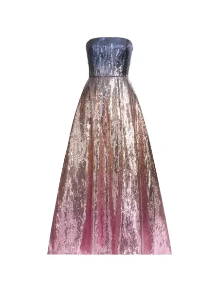 Sukienka maxi Elie Saab z cekinami różowa
