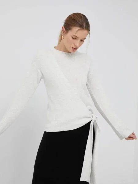 Шерстяной легкий свитер Dkny бежевый