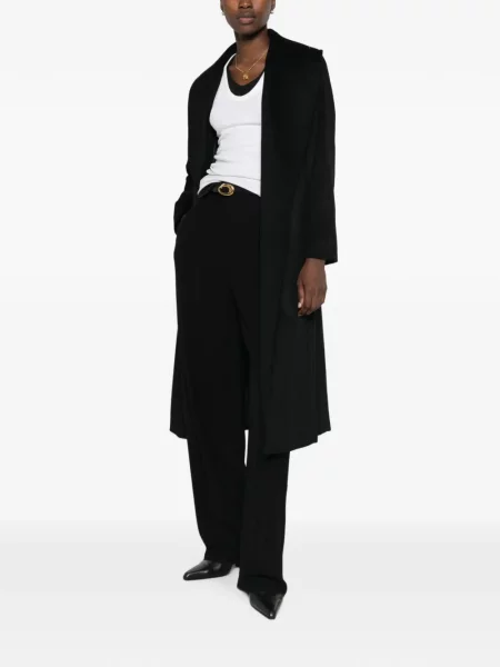 Cu centură lung palton Max Mara negru