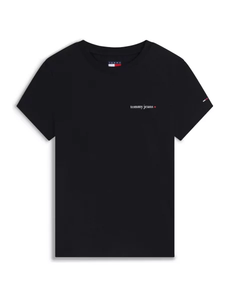 Majica Tommy Jeans s autogramom crna