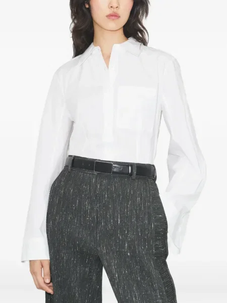 Cămașă Tory Burch din poplin alb