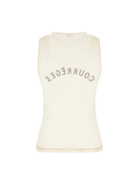 Top Courreges tiulowy beżowy