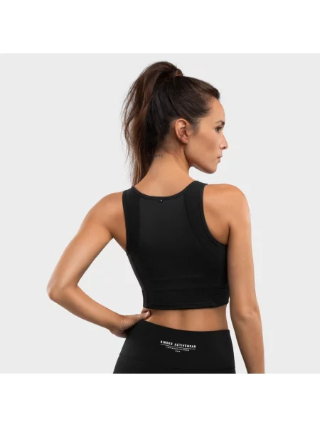 Stanik sportowy Fitness Siroko Crunch Black czarny