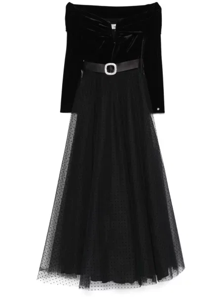 Maksi sukienka maxi Nissa garniturowa czarna