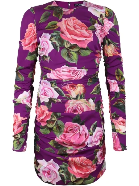 Rochie Dolce & Gabbana cu model floral cu imagine de costum violet