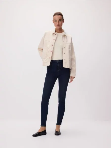 Reserved Джинси slim fit із подовженими штанинами темно-синій сині