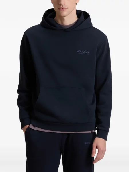 Hanorac cu glugă Woolrich cu imagine albastru