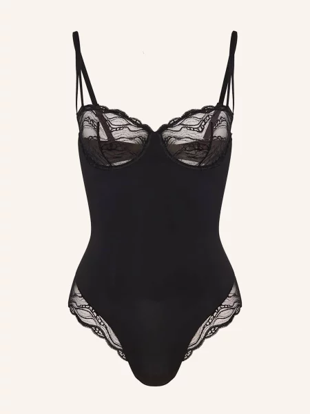 Calvin Klein Body Z Fiszbinami Sensual Stretch Lace Z Efektem Modelującym schwarz czarny