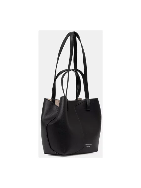 Emporio Armani torebka shopper skórzana czarna