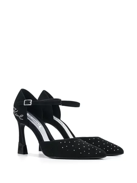 Pantofi cu toc Karl Lagerfeld cu bretele negru
