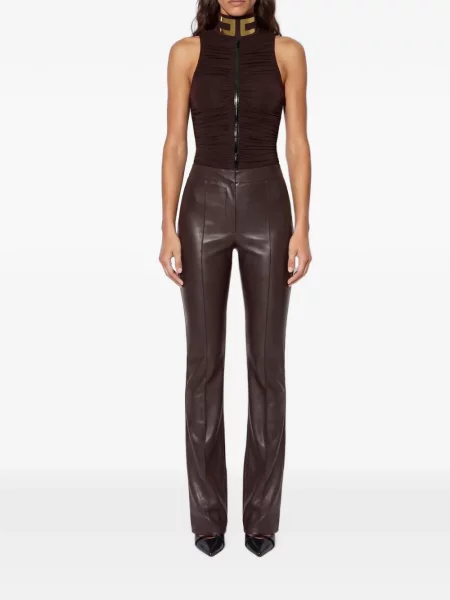 Gulerat body Elisabetta Franchi din jerseu maro