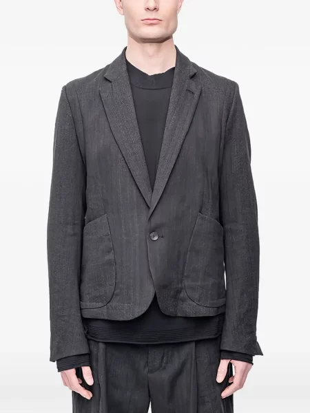 Sacou The Viridi-anne cu model herringbone negru