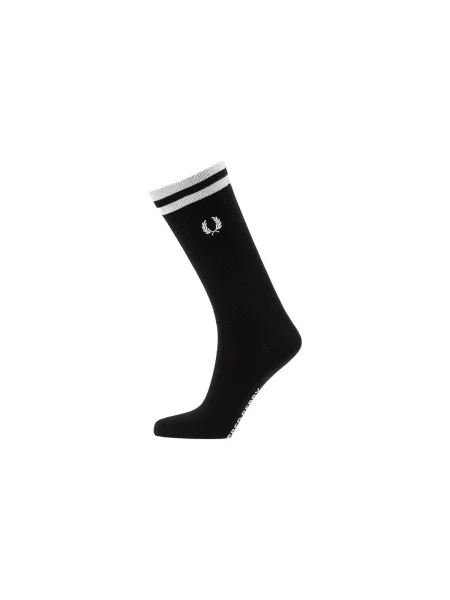 Șosete FRED PERRY Tipped Sports Sock Black/ Snow White alb