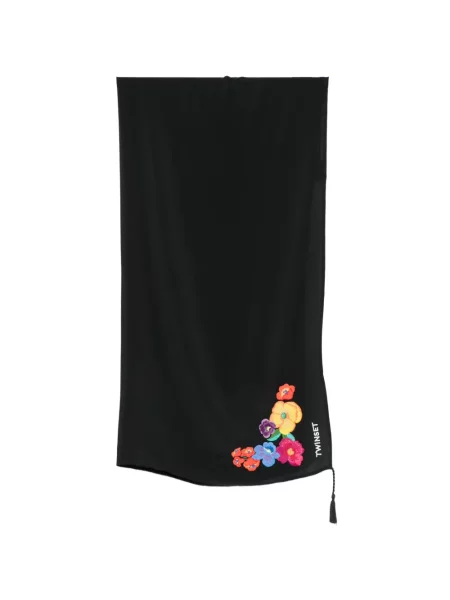 Fular Twinset cu model floral negru