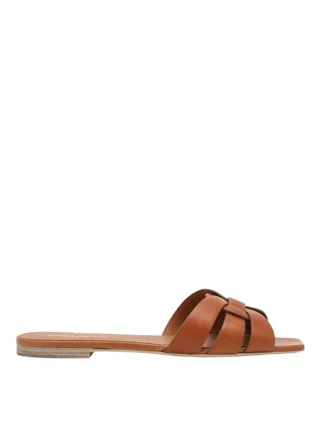 Klapki Saint Laurent brązowe