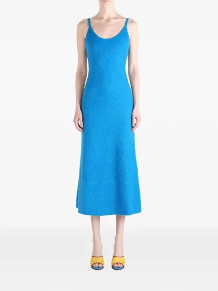 Rochie midi Auralee fără mâneci albastru