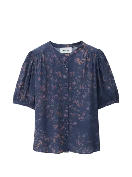 Top Ba&sh cu model floral cu imagine albastru