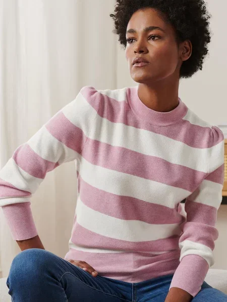 Джемпер Tchibo білий/рожевий віскоза/поліестер білий