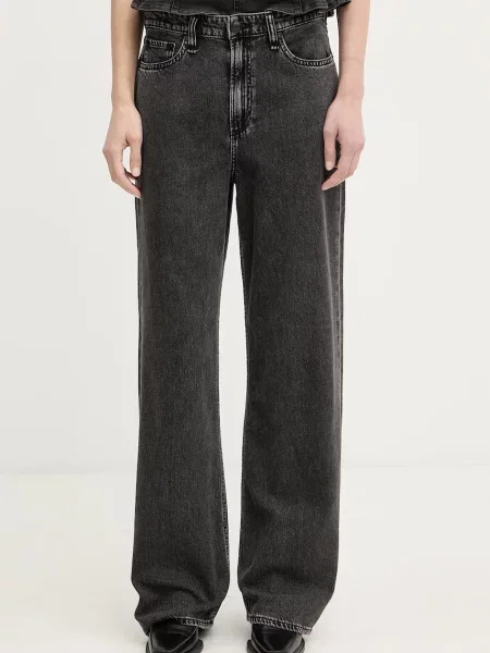 Rag & Bone blugi wide leg pentru femei Logan negru