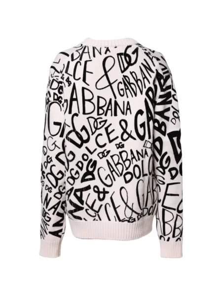 Pulover Dolce & Gabbana cu autograf alb