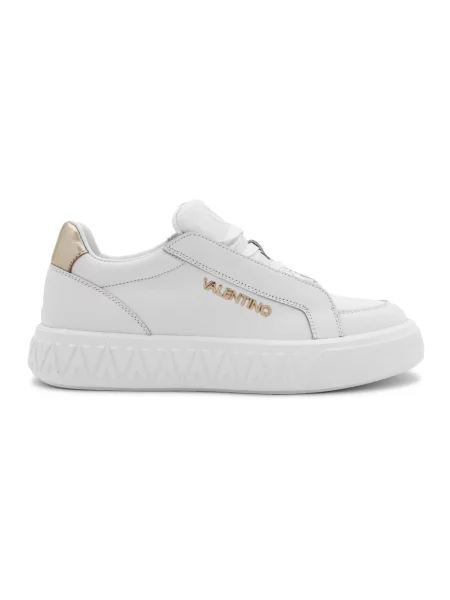 Lniane sneakersy Valentino na platformie białe