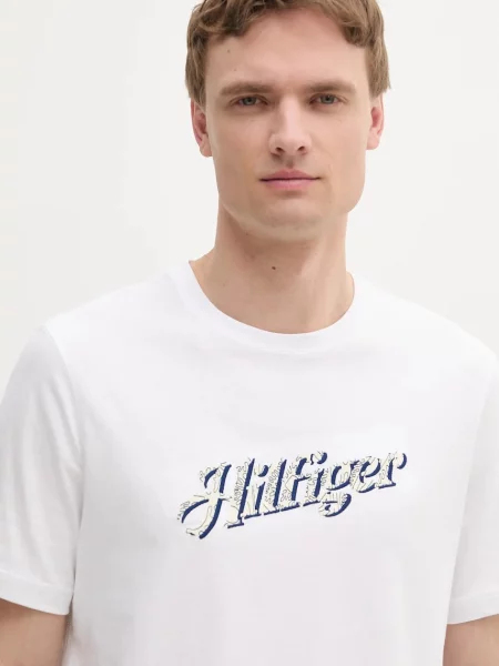 Tričko Tommy Hilfiger s aplikací bílá