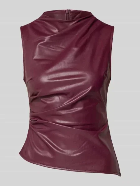 Top Noisy May skórzany bordowy