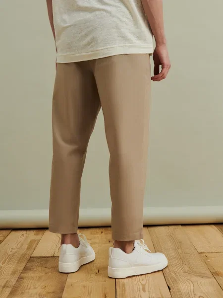 DAN FOX APPAREL Hlače Laurin temno bež