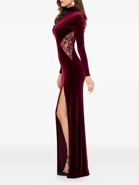 Rochie maxi Roserry de catifea roșu