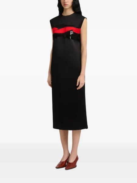 Rochie Marni din satin cu petice negru